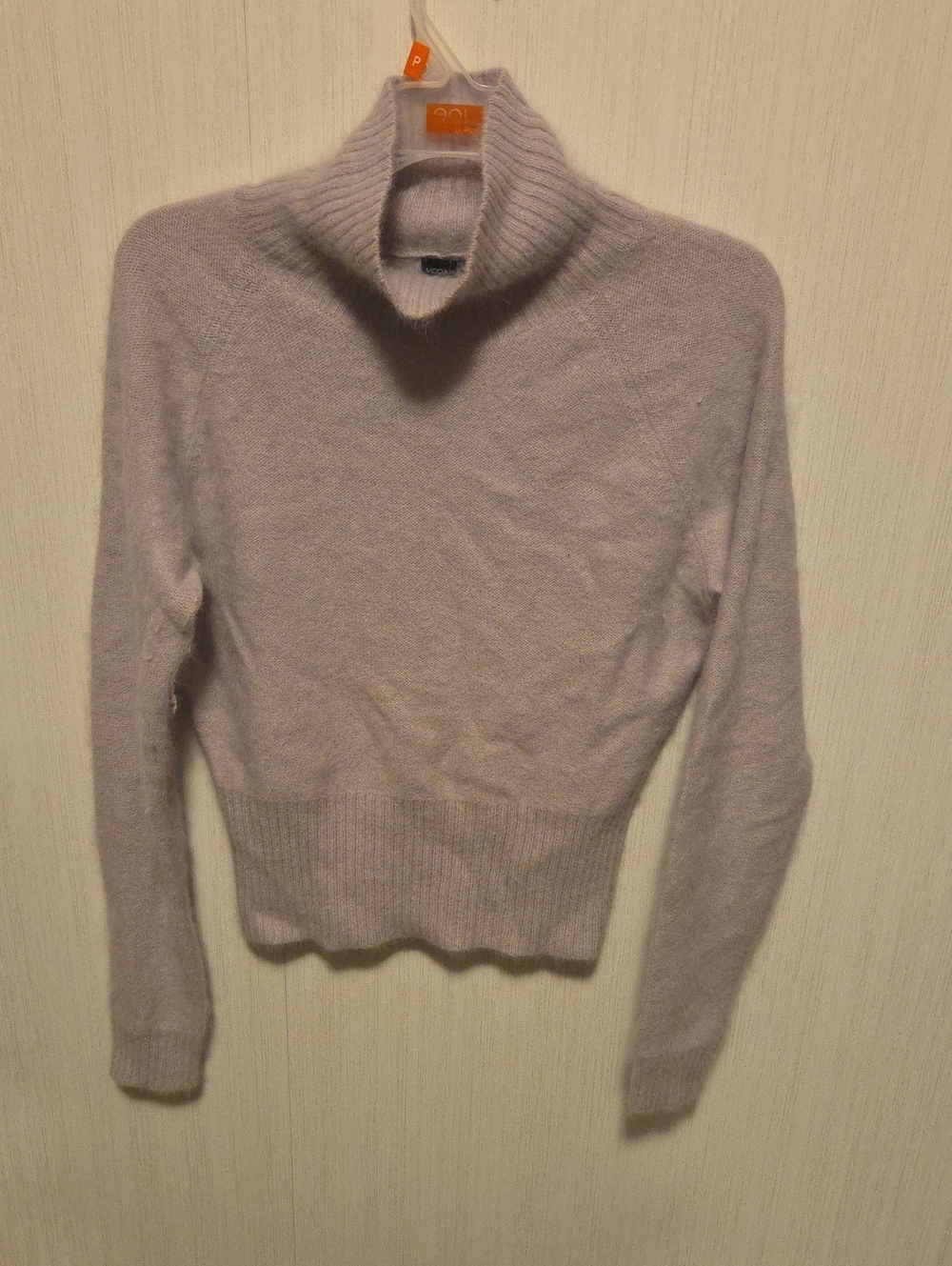 Moda International Lavender Cowl Turtleneck Sweater Angora